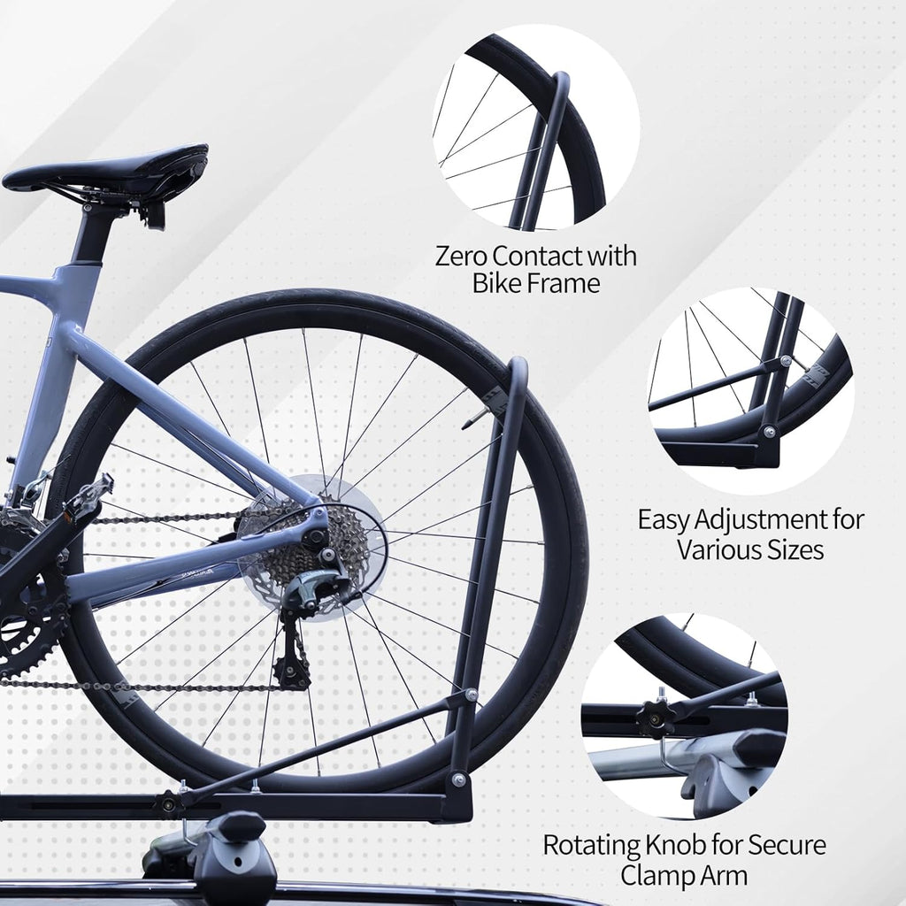 Roof Bike Rack Mount - Skiennix Foldable Upright Bicycle Carrier for Car & SUV | 1-Bike Capacity