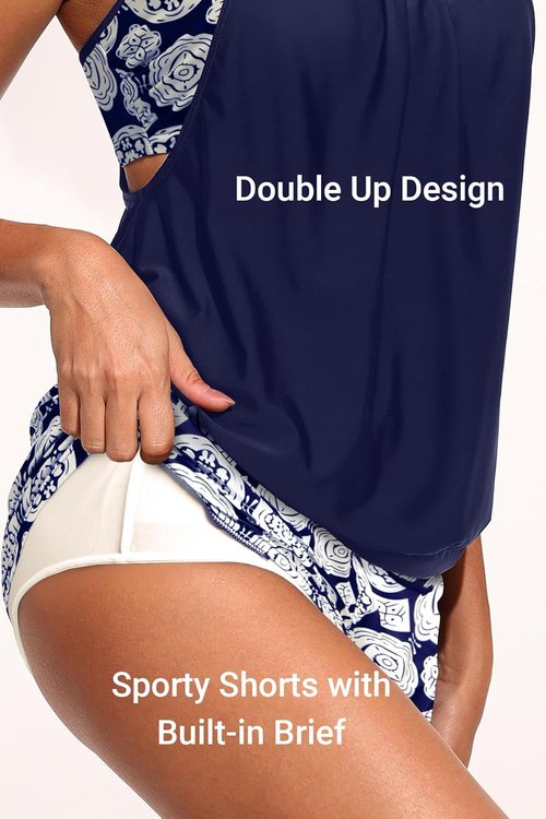 Daci Tankini Swimsuits for Women - Tummy Control Two-Piece Bathing Suit with Sporty Pockets | 2026 Blouson Design
