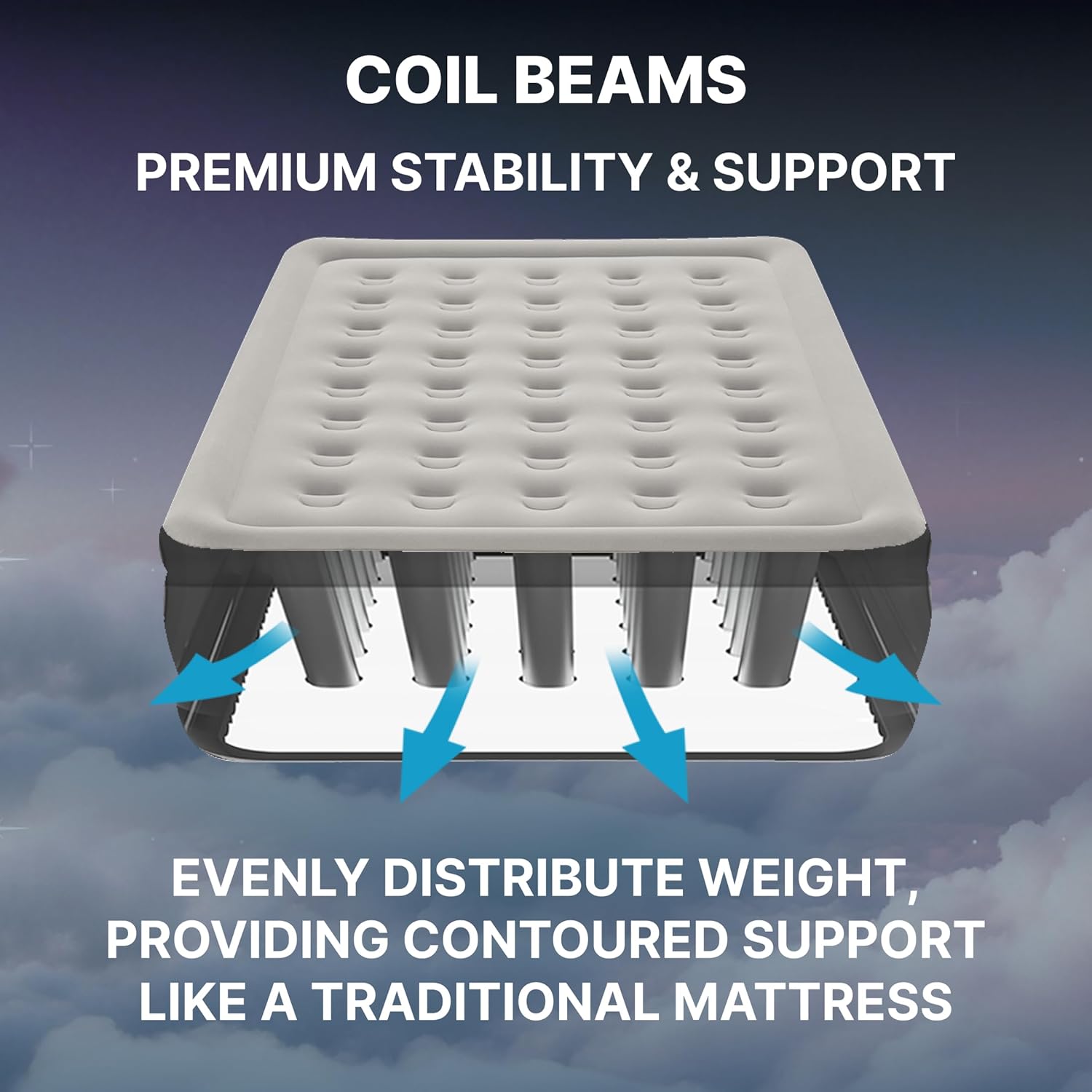 SLEEPLUX Dream Luxury Queen Air Mattress - Dual Pump, 20” Double-High Design for Guests & Camping