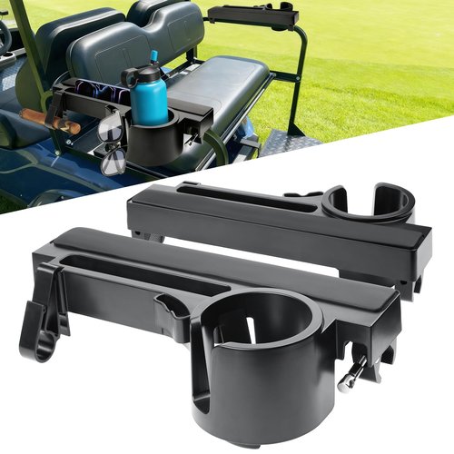 Golf Cart Armrest with Cup Holder - Upgraded Universal Installation Arm Rest Cup Holder Fit for EZGO Yamaha Club Car - Rear Seat Bracket Enhanced Comfort with Hold Phone Drinks Sunglasses
