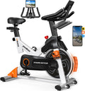 POOBOO Magnetic Exercise Bike - Quiet Indoor Cycling Bike with LCD Monitor & 350lbs Capacity | Adjustable Resistance for Home Gym Fitness