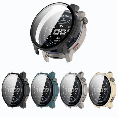 Qaerre [4-Pack] Screen Protector Case with Tempered Glass Compitible with Amazfit Balance 2 Smart Watch, Hard PC Case Screen Protector Cover Bumper Accessories for Women Men