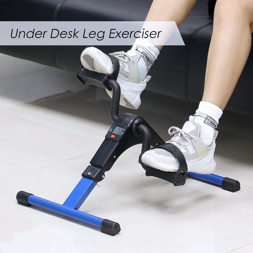 Folding Pedal Exerciser - Mini Under Desk Bike for Arm & Leg Workout | Portable Foot Cycle