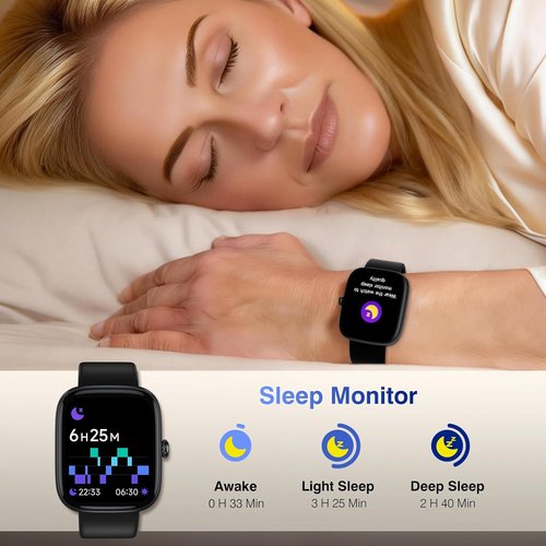DAVIKO Smart Watch - Senior Friendly Fitness Tracker with Large Font | Waterproof Pedometer for Men & Women