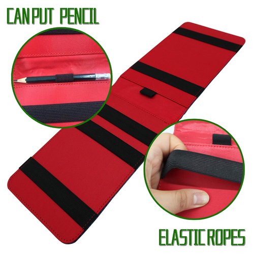 FINGER TEN Golf Scorecard Holder Leather Yardage Books Cover Lucky Clover with 2 Free Pencil Value Pack Deluxe Pocket Score Card Covers Gift for Men Women Golfer (Black)