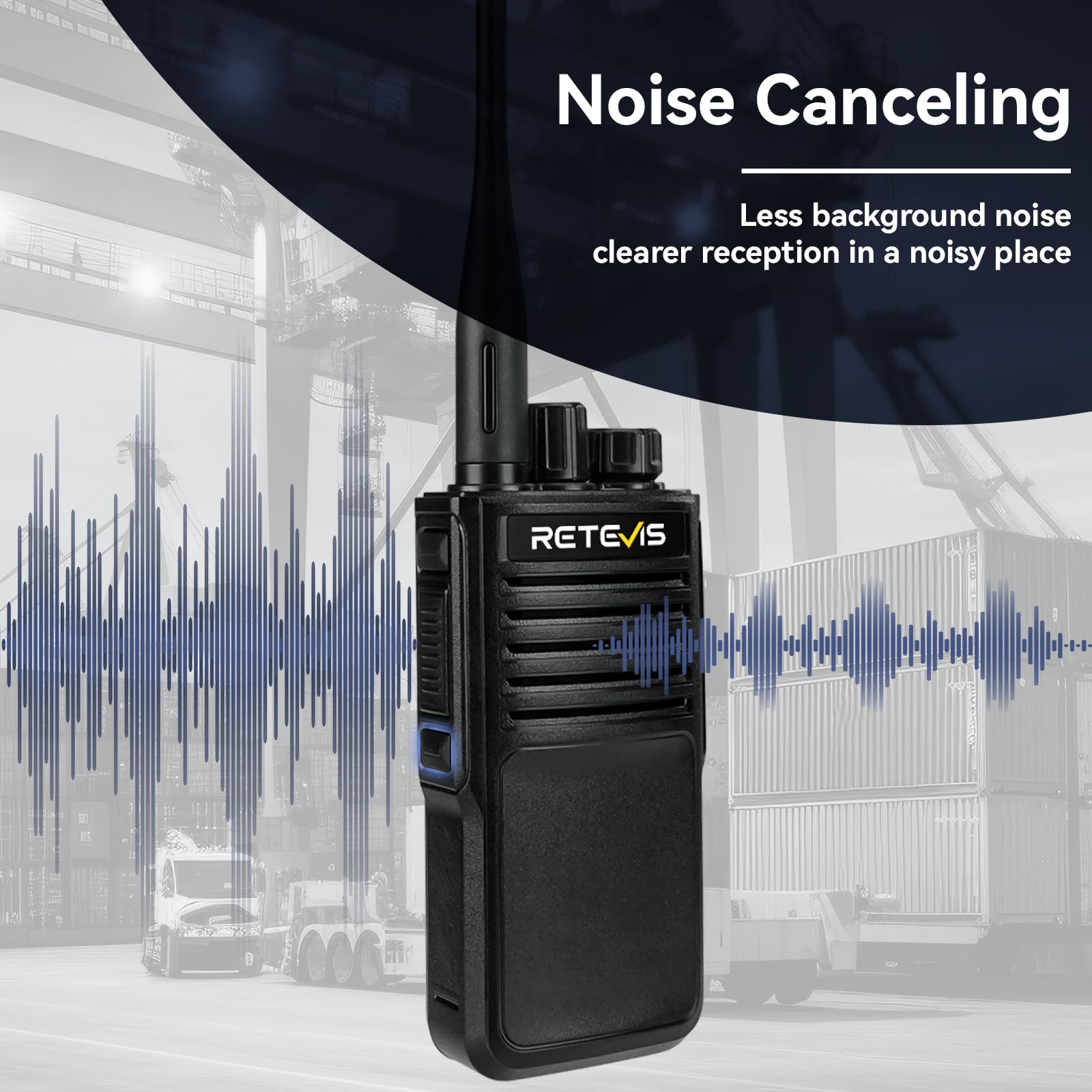 Retevis P2 IP68 Waterproof 2 Way Radio Long Range, GMRS Rechargeable Two Way Radio Long Distance,Professional Walkie Talkies Rechargeable,2500mAh,IP68,Noise Cancelling,for Warehouse Industrial(2 Pack)