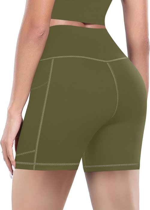 MIRITY High Waist Biker Shorts for Women - Buttery Soft Workout Yoga Shorts with Pockets