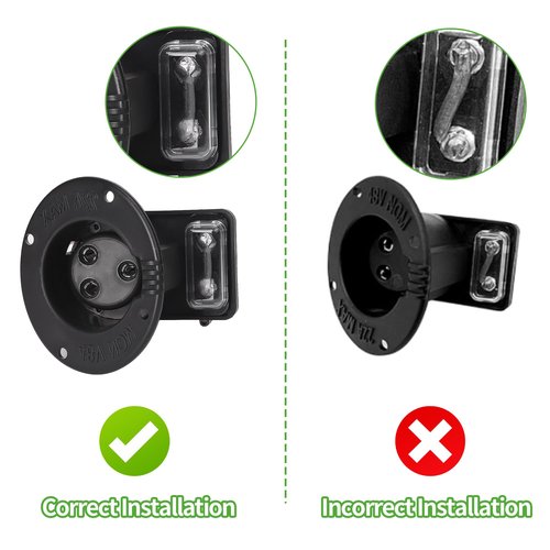 10L0L Golf Cart Charger Receptacle & Fuse Assembly 48V for Club Car DS, Replace OEM 101802101, 1017968-01, 1018949-01, Golf Cart Club Car DS Charger Port