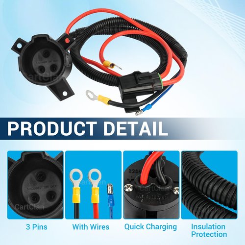 CartClan Golf Cart Charger DC Receptacle Suitable for 2014-UP Club Car Precedent/Tempo Electric OEM# 105137401