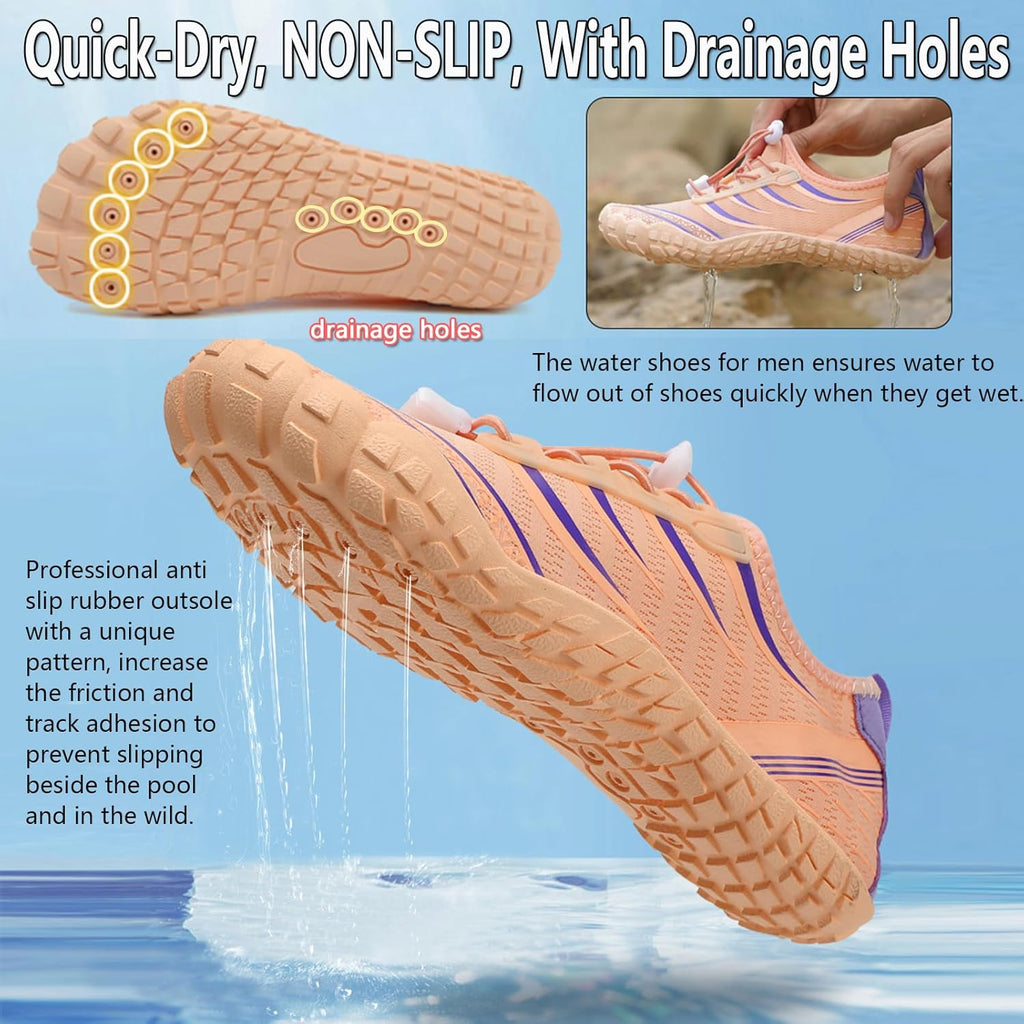 Skiennix Water Shoes - Quick Dry Barefoot Aqua Shoes for Men & Women | Ideal for Beach, Pool, and Hiking