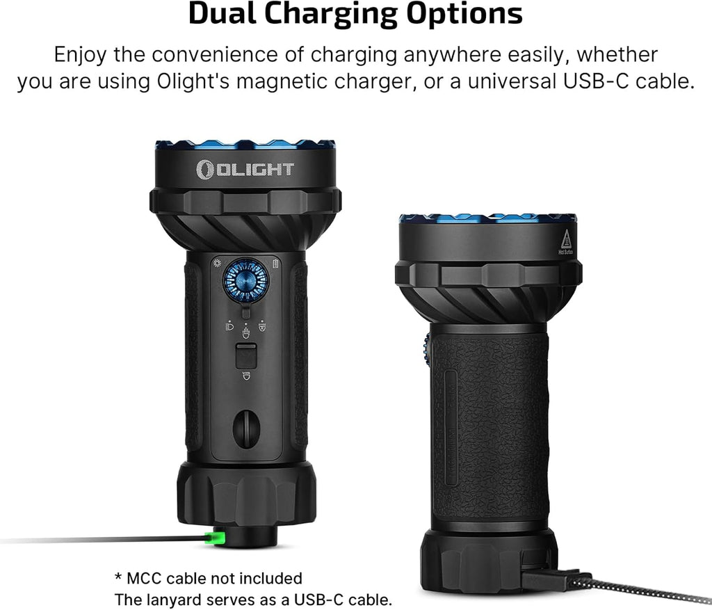 OLIGHT Marauder Mini 2 Flashlight - 10,000 Lumen Rechargeable Light with 750m Beam Distance | 5 Modes, Ideal for Camping & Emergencies (Black)