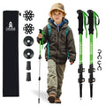 Lightweight Collapsible Kids Hiking Poles - Retractable Kids Hiking Stick, Telescoping Aluminum Trekking Poles 2 Pack, Adjustable Kid Ski Poles by Croosseoutdoors