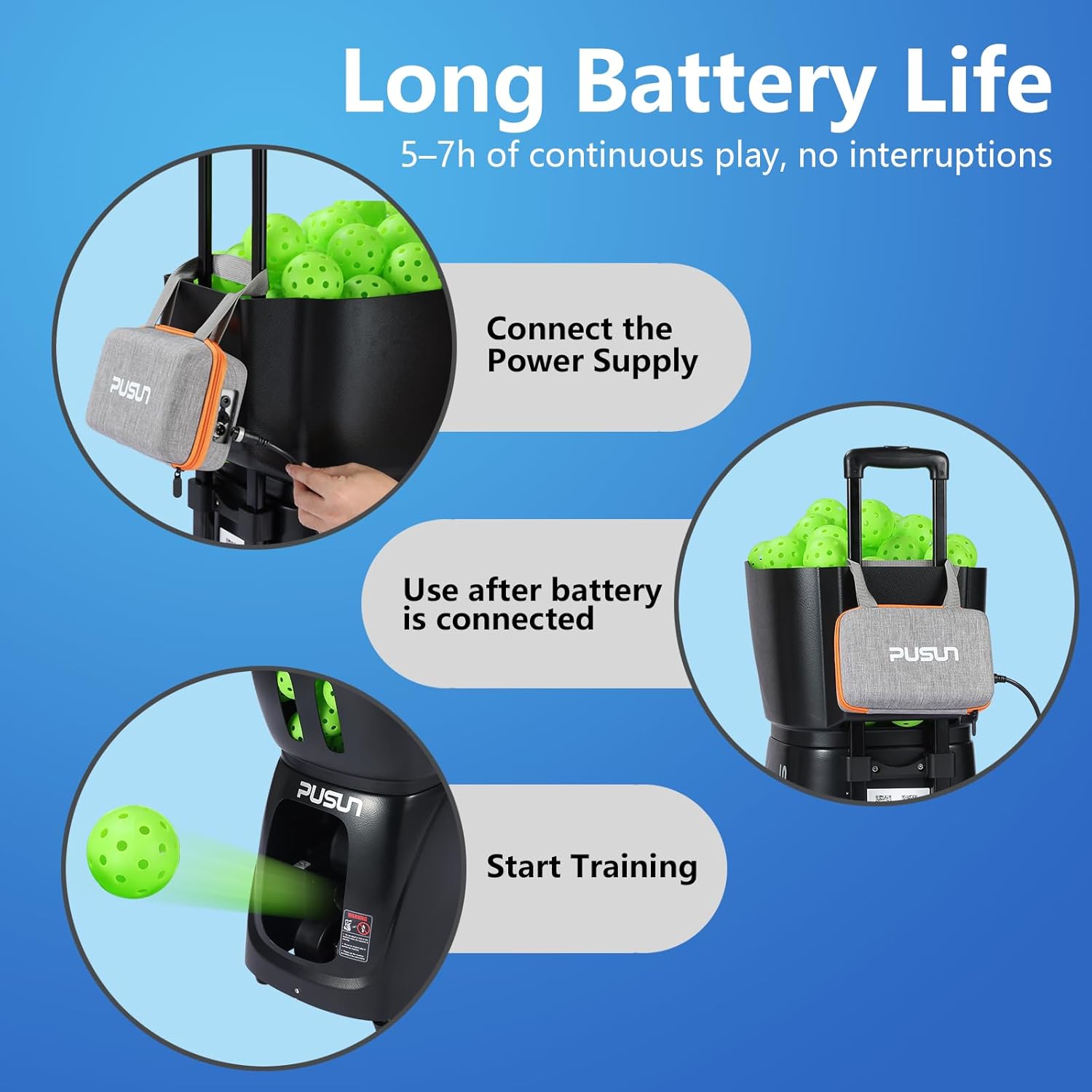 PP-Smart Pro Pickleball Machine - Portable 100+ Ball Launcher with App & Remote, 10 Modes, 20-70 mph