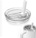 Replacement 40 oz for Stanley Quencher H2.0 Cup Accessories, Flip Straw Tumbler Lid for Stanley Cup, Spill-Proof Design, High-End Heat-Resistant Material (White, 40 oz)