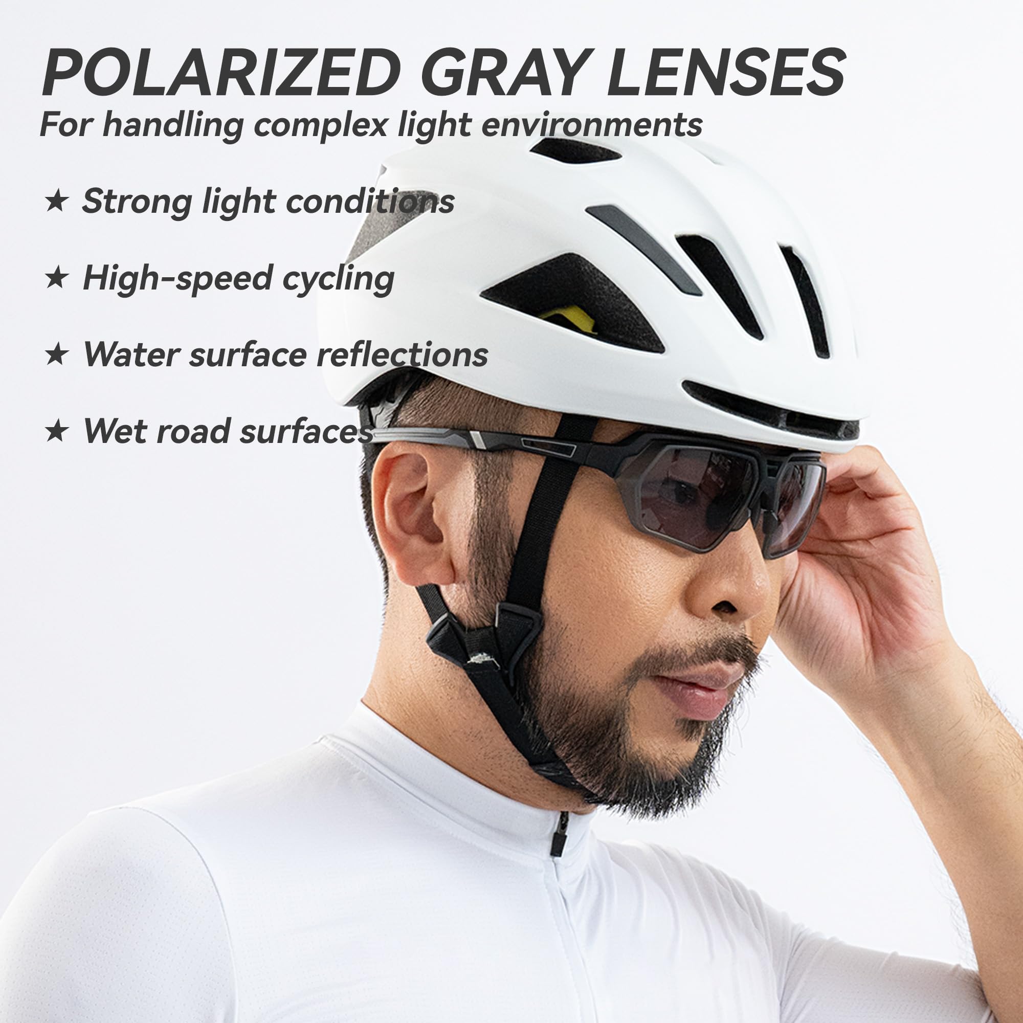 VIKISOIO Polarized Driving Glasses, 3 Interchangeable Lenses, Sport Goggles for Car, Motorcycle, Sport Sunglasses for Men Women