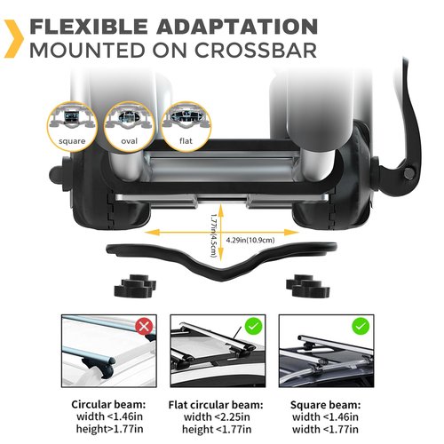 Kayak Roof Rack, Aluminum Kayak Carrier Folding J-Style Universal 4-in-1 Multifunction for Canoe, SUP, Kayaks, Surfboard Rooftop Mount on SUV, Car and Truck Crossbars