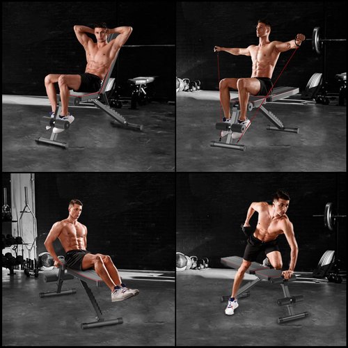 FitinOne Adjustableb Weight Bench for Home Gym, Foldable Bench Press for Full Body Workout, 660 lbs Incline Decline Bench with Fast Folding