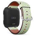 Q-Beans Replacement Band, Compatible with Fitbit Versa/Versa 2 / Versa Lite - Leather Band Bracelet Strap Wristband Accessory with Quick-Release Pins // Irish
