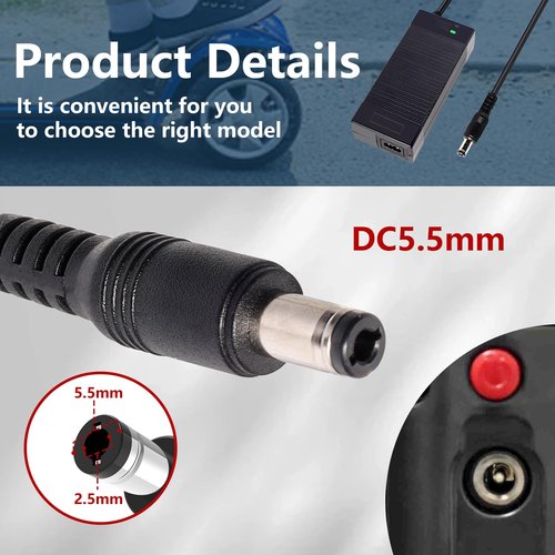 Smarthu 42V 2A Electric Scooter Charger,gotrax Charger,Suitable for gotrax Electric Scooter GXL V2,Eclipse,Apex,Xr Ultra,XR Elite,G3,G4,GMAX Ultra