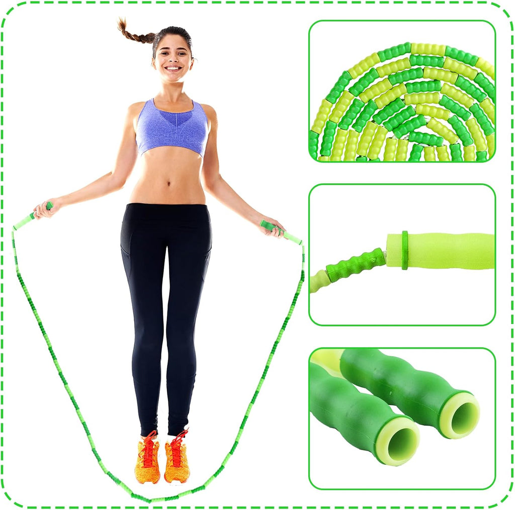 Skiennix 16 Pack Jump Ropes - Adjustable 9.2 Feet Soft Beaded Skipping Ropes for Exercise & Training