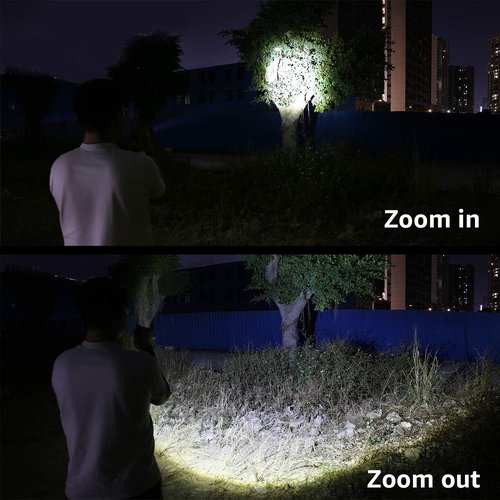 Lepro LED Rechargeable Flashlight - 3000 Lumens, Zoomable, Waterproof | 5 Lighting Modes, Compact for Camping & Emergencies