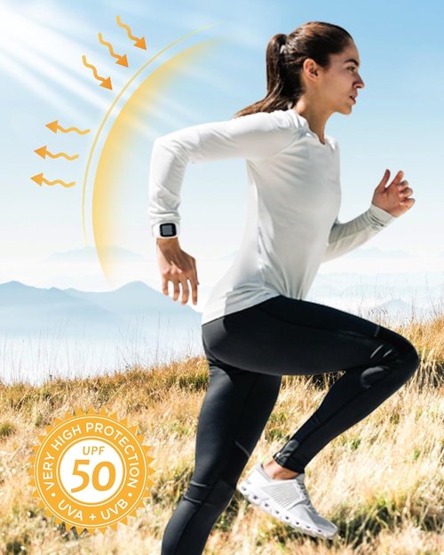 Isnowood Women's Sun Protection Long Sleeve Shirt - UPF 50+ UV Rash Guard for Hiking & Running