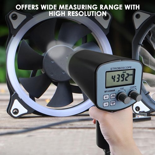 Accurate Digital Handheld Stroboscope - Wide Measurement Range 50-12,000 FPM for Equipment Maintenance