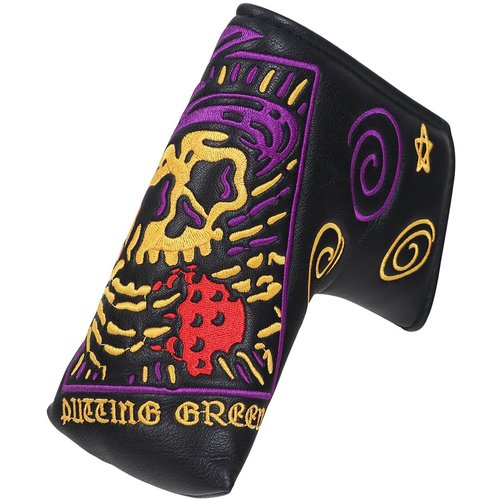 Big Crazy Golf Headcovers, Blade Putter Cover with PU Leather, Waterproof Putter Cover Blade, Golf Head Covers, Magnetic Putter Cover Gift(Skull Putter)