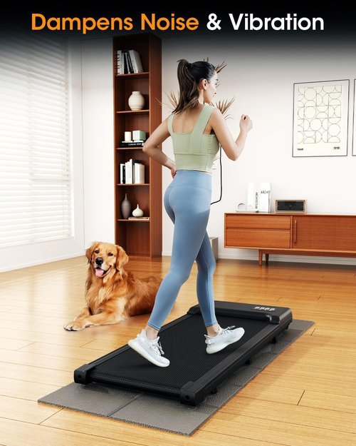 Exercise Equipment Mat - Treadmill Walking Pad Mat for Carpet & Hardwood Floors | 68x24, 1/4" Thick, No Slip, Noise Absorption (Grey)