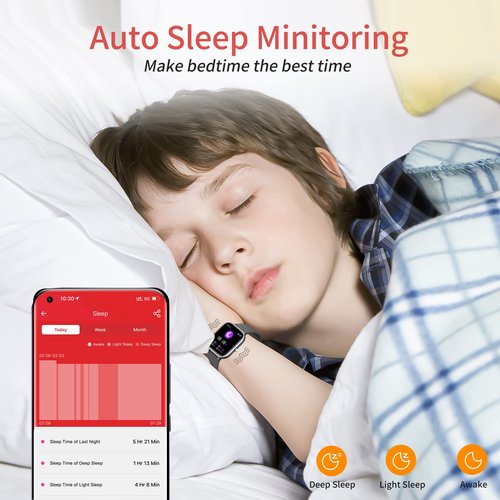 HENGTO Kids Fitness Tracker Watch, IP68 Waterproof Smart Watch with 19 Sport Modes, Pedometer, Heart Rate Monitor, 19 Sports Modes, Great Gift for Kids