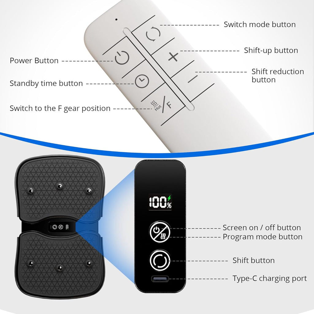 Skiennix Mini Vibration Plate Machine - Portable Quiet Percussion Massager for Legs & Waist