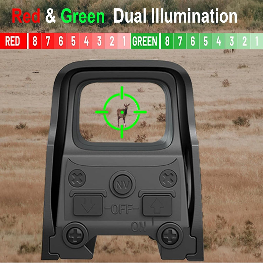 Skiennix Holographic Sight - Green & Red Dot Sight for Precision Outdoors Shooting