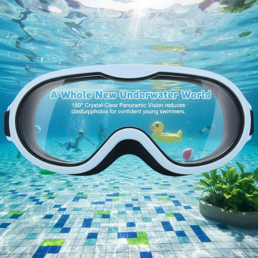 Skiennix Kids Swim Goggles - 2026 Waterproof Anti-Fog Design for Pool Training | Junior Size