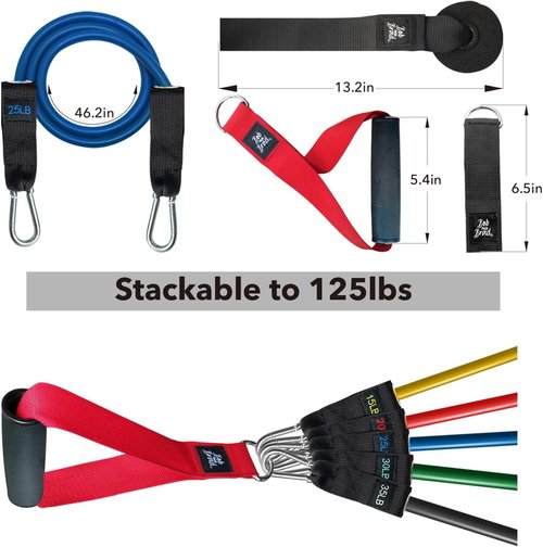 Bob And Brad Resistance Bands Set - Stackable Up to 150 lbs with Handles, Door Anchor & Ankle Straps for Home Gym Fitness