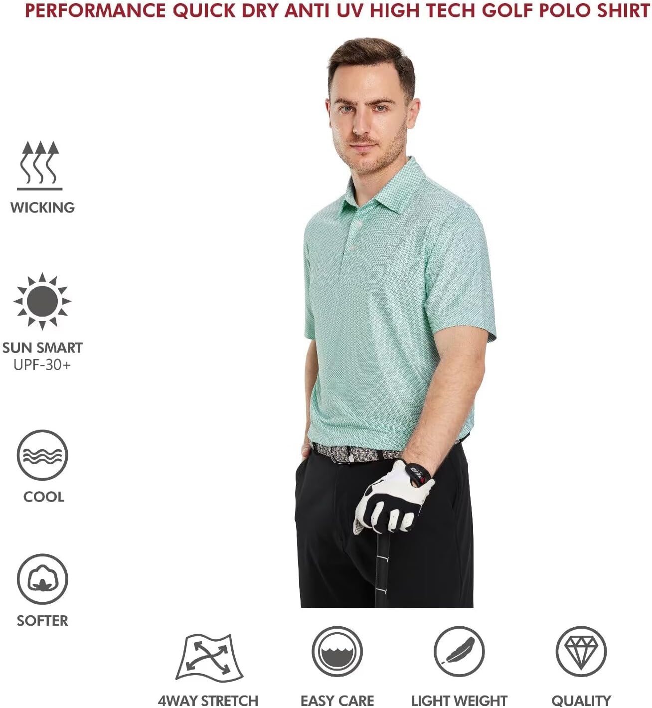 Skiennix Golf Shirt for Men - Dry Fit Short Sleeve Performance Polo | Moisture-Wicking Design