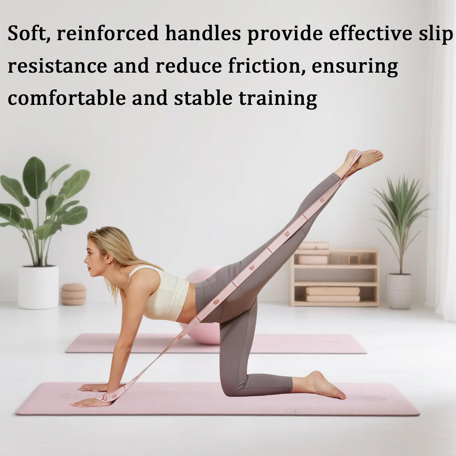 Resistance Bands, Resistance Bands with Handles, Resistance Bands for Working Out, Adjustable Bands for Full Body Stretching Shaping (Gray + Pink)