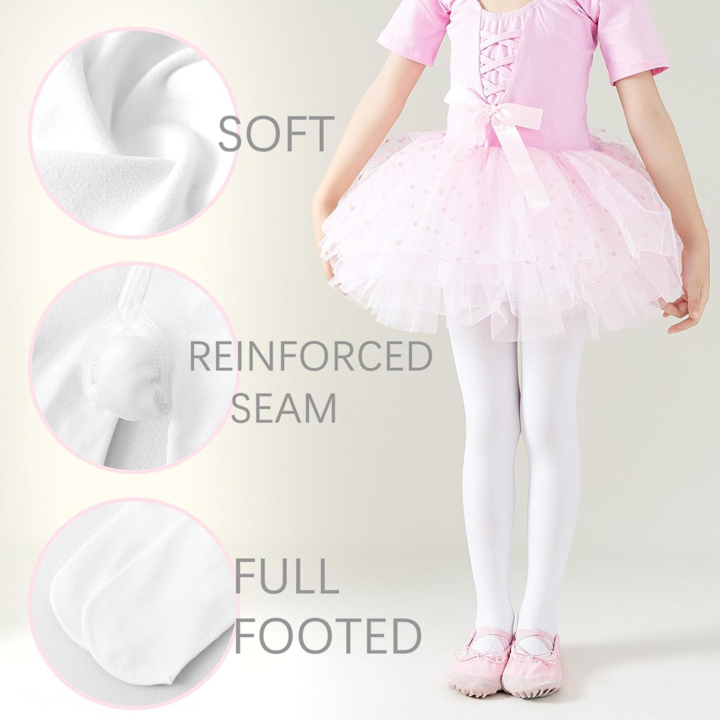 Skiennix Ballet Tights for Girls - Soft Microfiber Footed Leggings | Comfortable Dance Wear