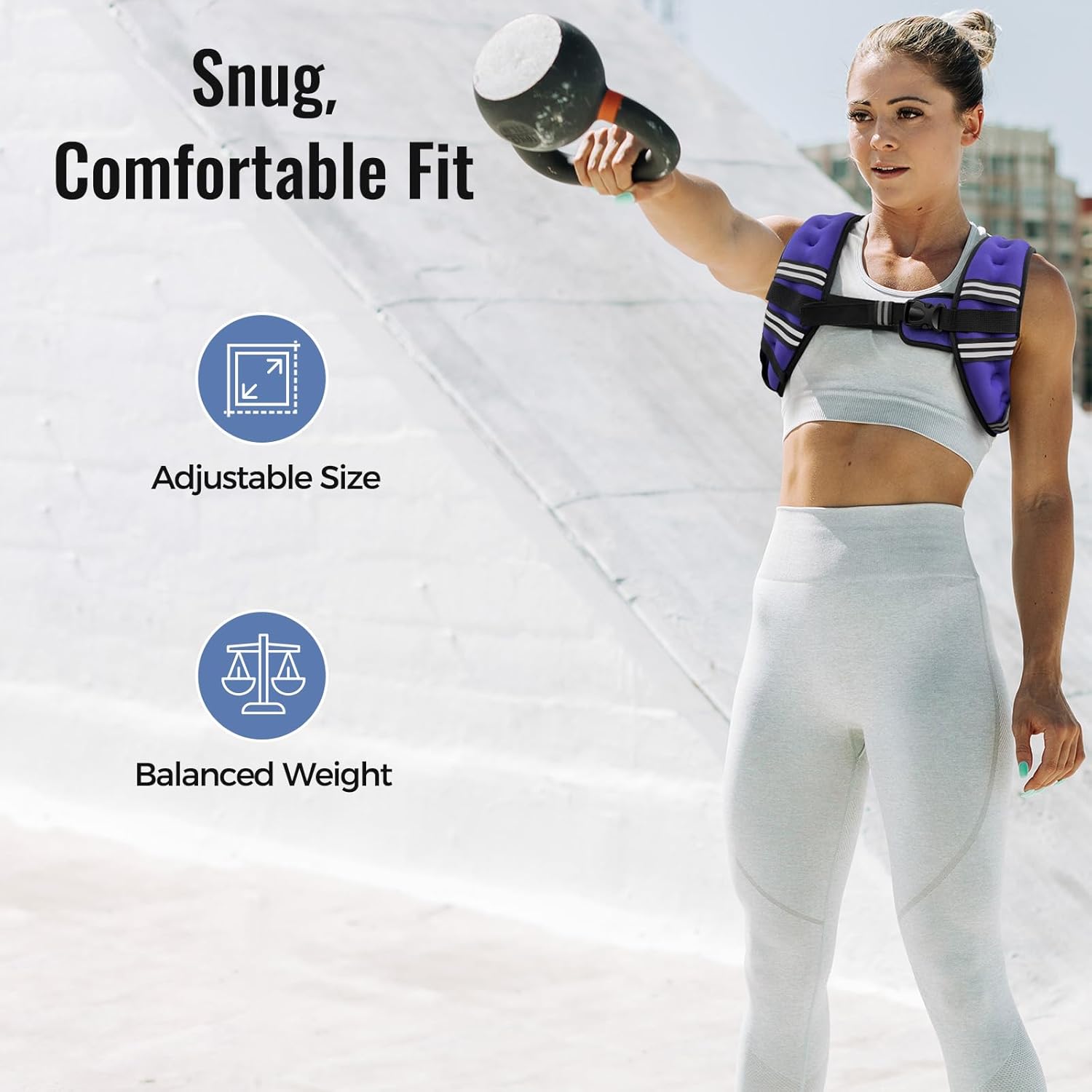 Skiennix Weighted Vest - Adjustable & Comfortable Rucking Vest for Walking, Running & Training | Reflective Stripe
