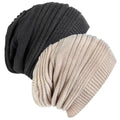 Senker Fashion Beanie Hats for Women, Winter Slouchy Knit Beanies Warm Fleece Lined Chunky Oversized Skull Cap Gifts Off White Grey