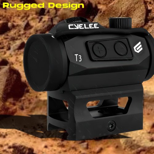 Cyelee T3 Red Dot Sight for Rifles, 1x20mm 2MOA Shake Awake Reflex Sight, Picatinny Gun Sight with Absolute Co Witness Riser