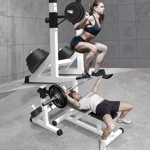 Achamusi Barbell Rack Stand - Multifunctional Adjustable Squat Rack, Heavy-Duty Dumbbell Rack，Strength Training Dip Station, Home Gym Equipment Max Load 550lbs