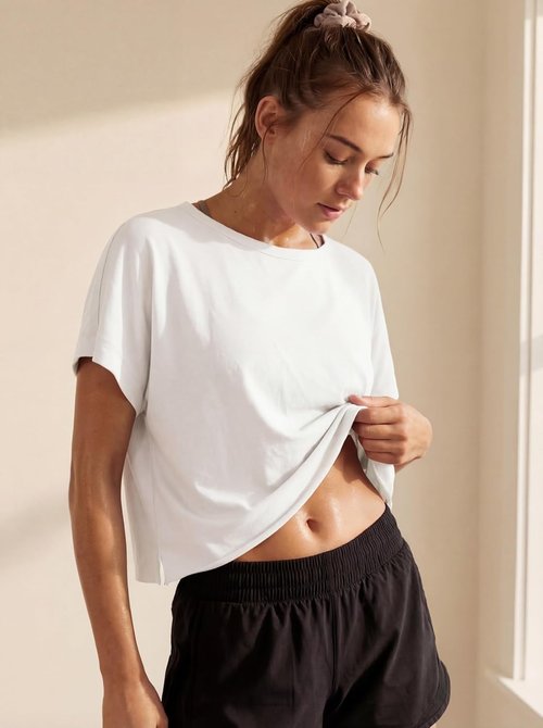 GRECERELLE Women's Backless Athletic Crop Top - Stylish Open Back Design for Yoga & Running