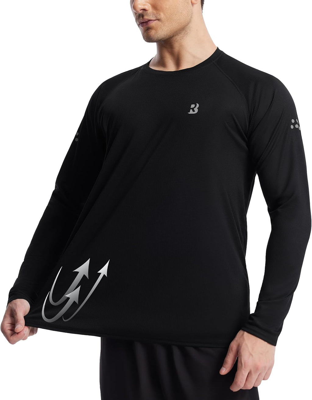 Roadbox Men's Swim Rash Guard - UPF 50+ Long Sleeve UV Protection Quick Dry Shirt for Fishing & Hiking