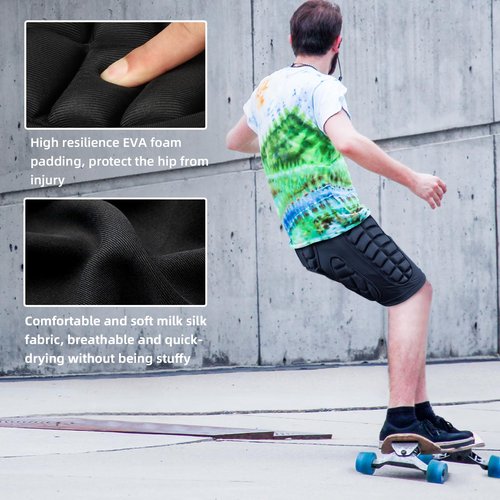 Cienfy 3D Hip Protection Eva Butt Pads Protective Padded Shorts Crash Pad Impact Gear for Skiing Skating Snowboarding Skateboarding (Medium)