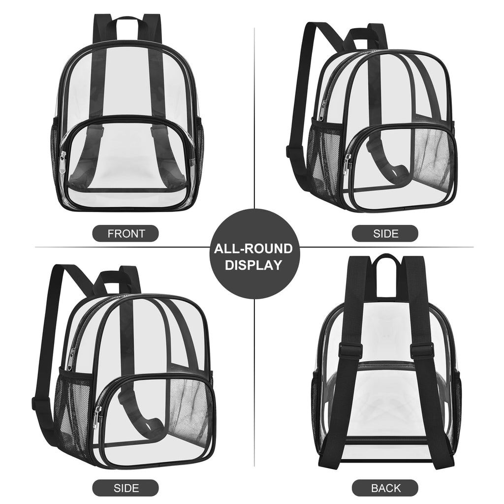 USPECLARE Clear Backpack for Stadium Events Small Clear Backpack 11.5x9.5x6 for Concert Sport Events Work Travel