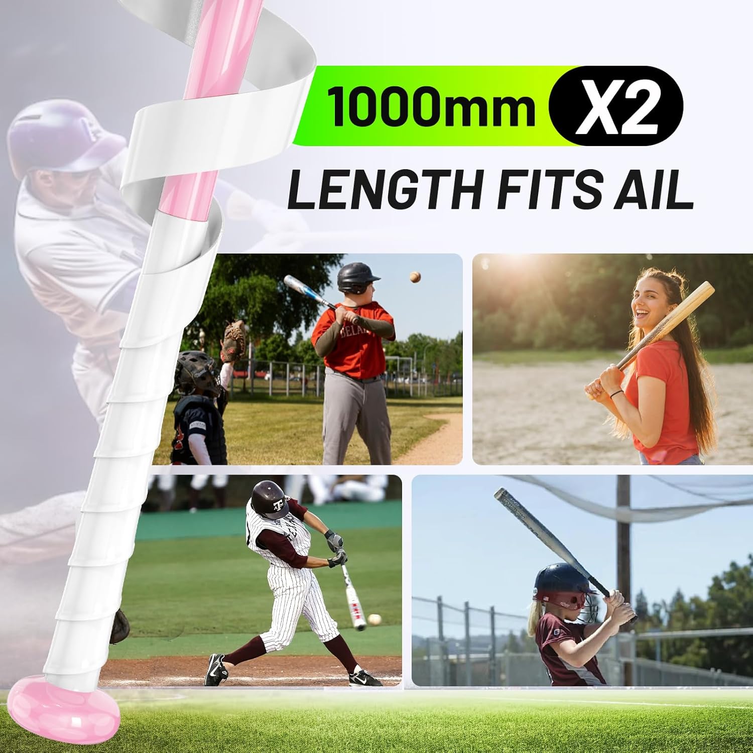 PHIXBEAR Baseball Bat Grip Tape - 1.1mm Self-Fusing Silicone for Enhanced Traction & Shock Absorption