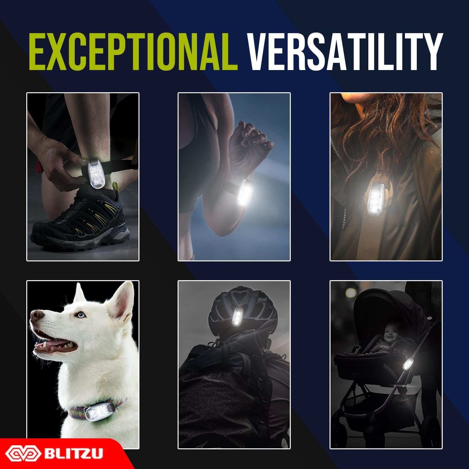 Skiennix LED Safety Lights - High Visibility Clip-On Strobe Lights for Night Walking, Running & Hiking | 4 Pack
