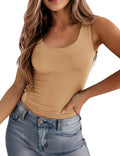 Zeagoo Women's Square Neck Tank Top - Trendy Double-Lined Sleeveless Crop Top in Various Colors
