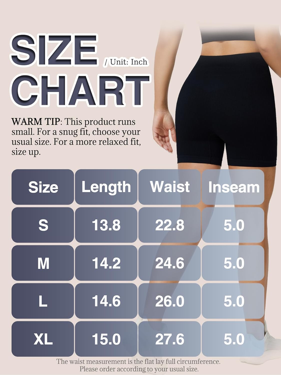 Skiennix Women's Ribbed Seamless Biker Shorts - High Waist Tummy Control Yoga Shorts for Fitness