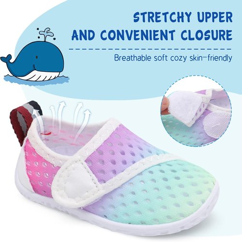 LeIsfIt Toddler Water Shoes - Breathable Quick-Dry Aqua Socks for Kids | Ideal for Beach & Pool Activities